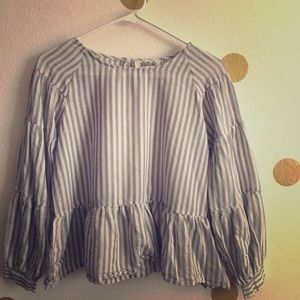 Grey and white blouse